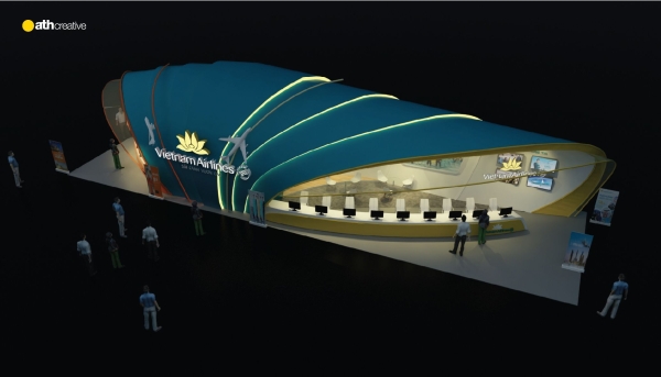 THIẾT KẾ BOOTH TRIỂN LÃM VIETNAM AIRLINES
